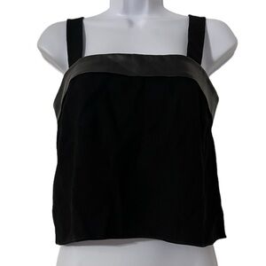 Gucci Leather Trim Cropped Top in Black Sz 38 or XS